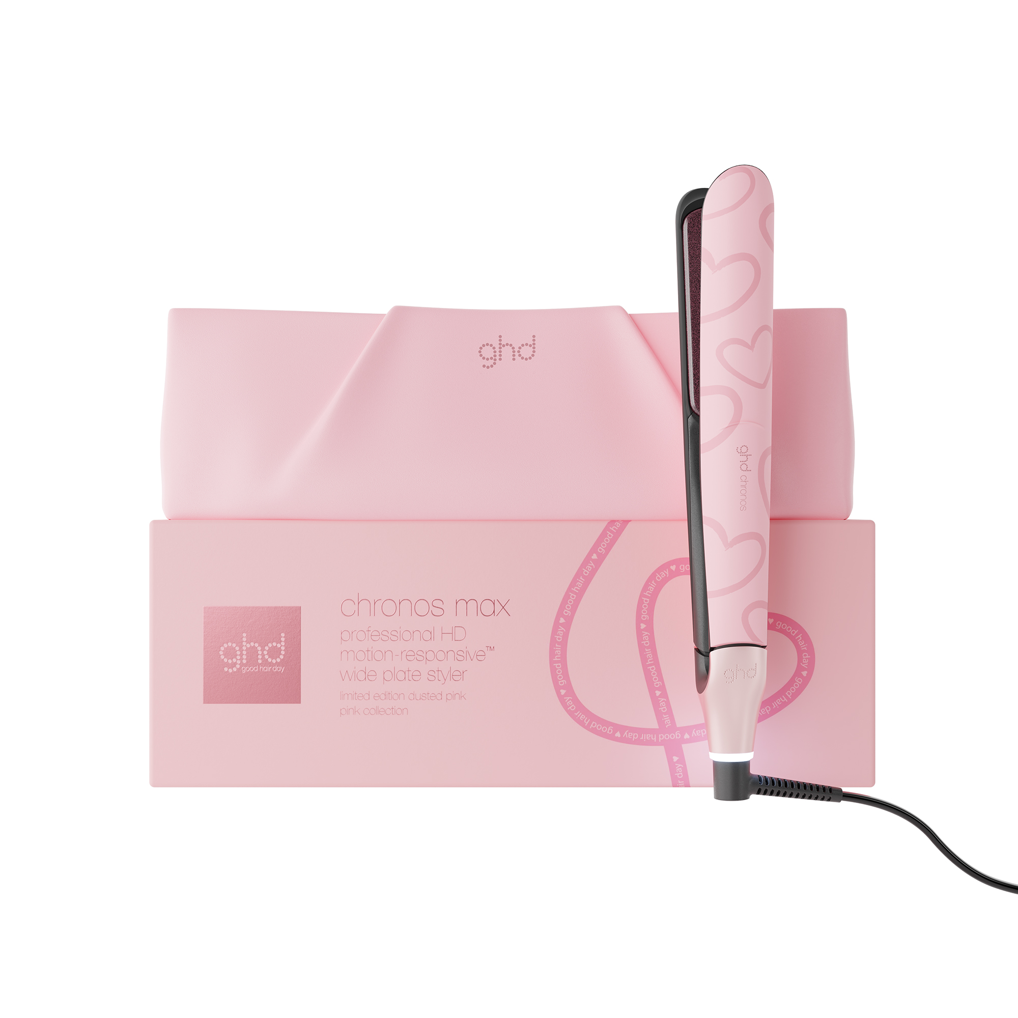 ghd chronos dusted pink - splush online Ghd Chronos Limited Edition Hair Straightener In Dusted Pink With Love - With Matching Heat-Resistant Bag